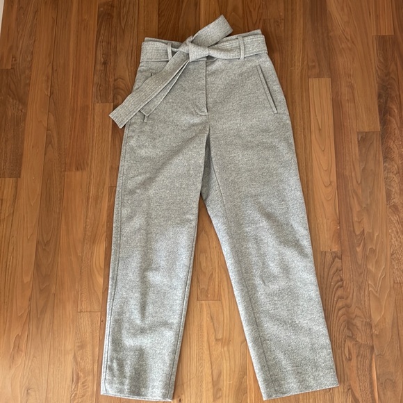 Wilfred soft grey cashmere wool high rise tie waist pant, sz 0 - Picture 2 of 8